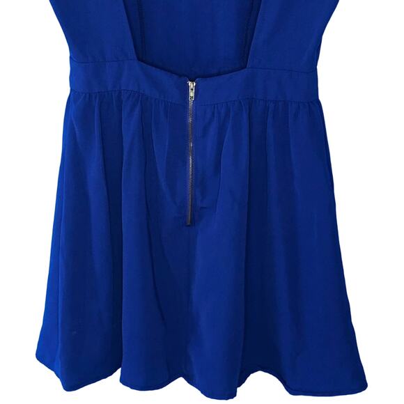 Fifty Street Casual Blue Mini Dress with Open Back Fit and Flare size Small - Picture 12 of 13